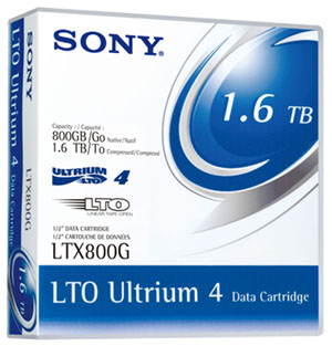 Sony LTX800G Data Cartridge Tape, LTO, Ultrium-4, 800GB / 1.6TB LTO-4 LTO4