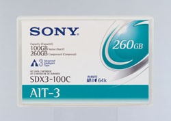 Sony AIT-3 SDX3-100C - Data Cartridge Tape, 8mm, AIT3, AME, 100/260GB, 230m SDX3100C