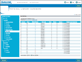 management interface: physical library hardware