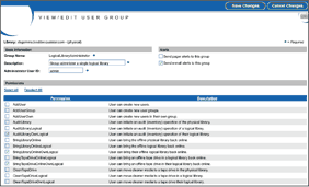 management interface: view/edit user group